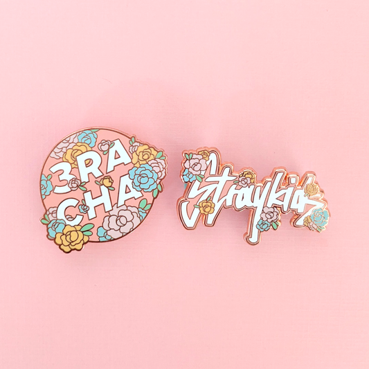 STRAY KIDS Floral Enamel Pins