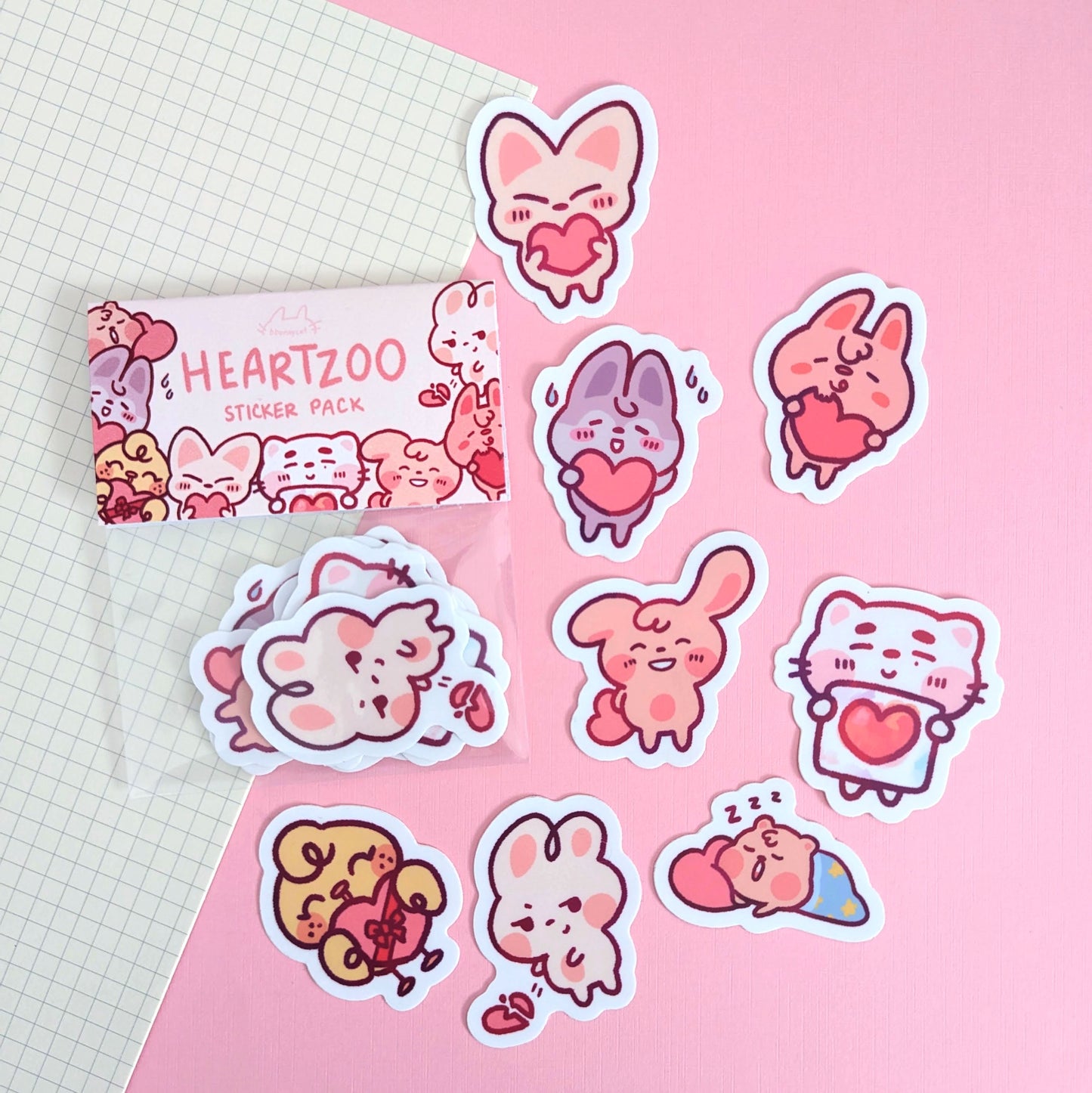 OT8 SKZOO Heart Sticker Pack